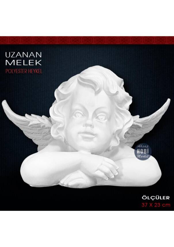 Öne Uzanan Melek Heykeli (37x23 cm) Ham Polyester - 2