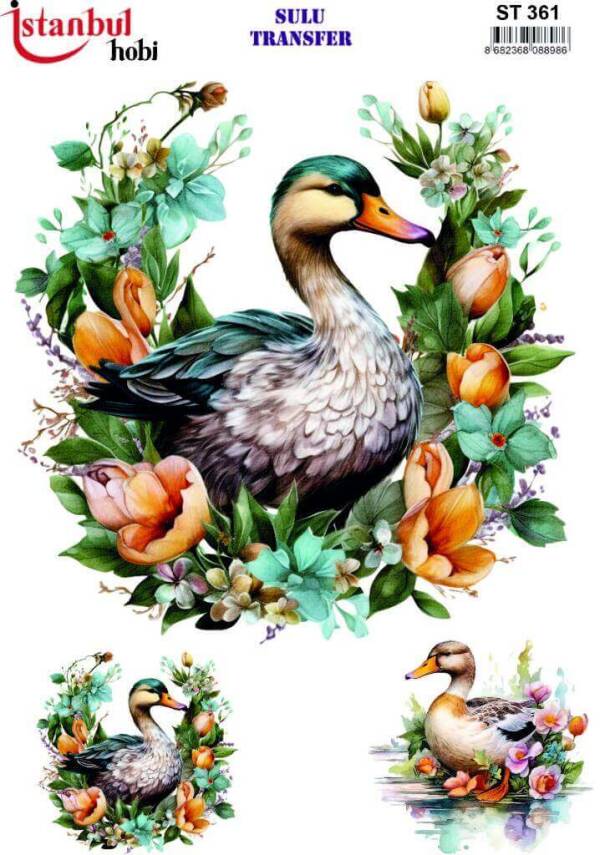 Ördek Desenli Sulu Transfer Kağıdı STI-361 - 1