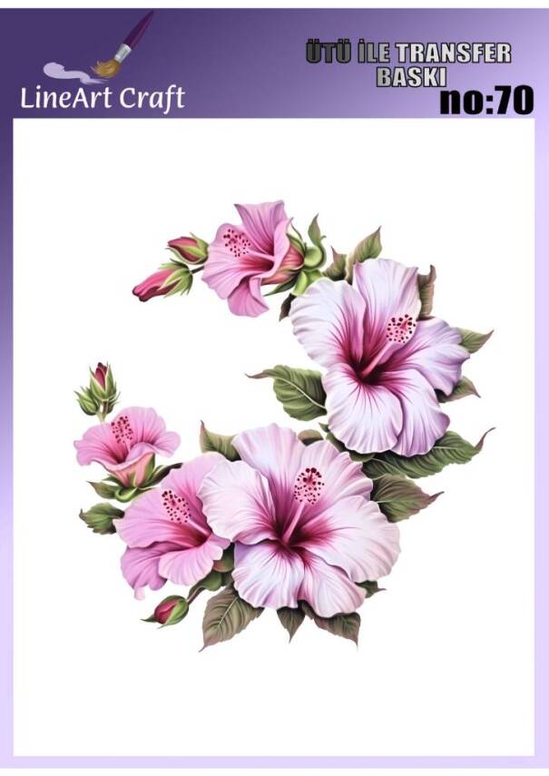 Orkide Çiçek Desenli Kumaş Transfer Kağıdı LNT-K070 (20x20 cm) - 1