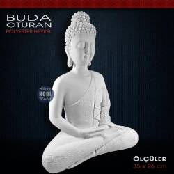 Oturan Buda Heykeli Büyük Boy (35x26cm) Ham Polyester - Tual Hobi Sanat (1)