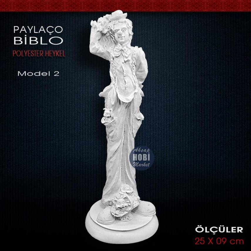 Palyaço Biblo Heykeli Model 2 (25x9 cm) Ham Polyester - 1