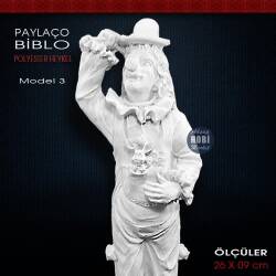 Palyaço Biblo Heykeli Model 3 (26x9 cm) Ham Polyester - Tual Hobi Sanat (1)