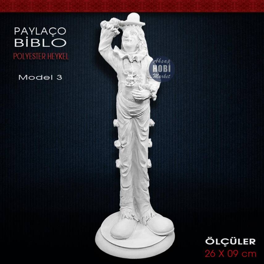 Palyaço Biblo Heykeli Model 3 (26x9 cm) Ham Polyester - 1