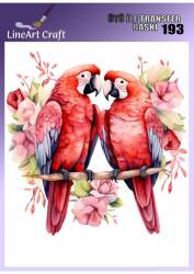 Papağan Desenli Kumaş Transfer Kağıdı LNT-K193 (20x20 cm) - Line Art