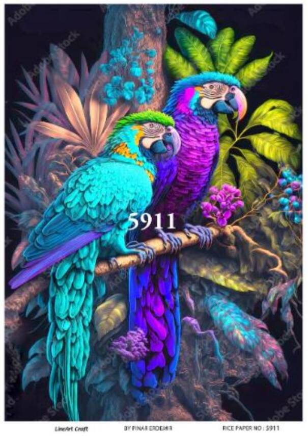 Papağan Desenli Pirinç Dekopaj Model : 5911 - 1