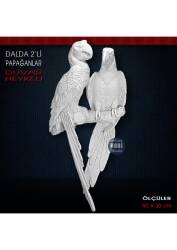 Papağanlar Duvar Heykeli Dev Boy (60x30 cm) Ham Polyester - Tual Hobi Sanat