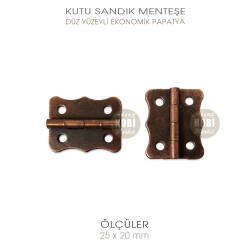 Papatya Menteşe Düz Antik Bakır Küçük (25x20 mm) - Tual Hobi Sanat