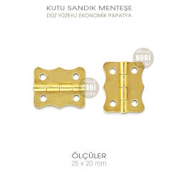 Papatya Menteşe Düz Parlak Gold Küçük (25x20 mm) Ekonomik - Tual Hobi Sanat