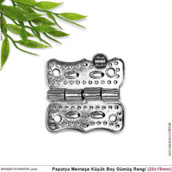 Papatya Menteşe Gümüş Renkli Küçük Boy (20x18mm) - Tual Hobi Sanat
