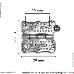 Papatya Menteşe Gümüş Renkli Küçük Boy (20x18mm) - Tual Hobi Sanat (1)