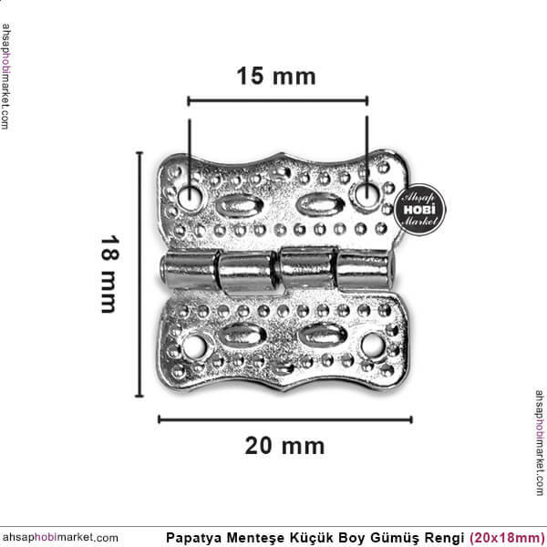 Papatya Menteşe Gümüş Renkli Küçük Boy (20x18mm) - 2