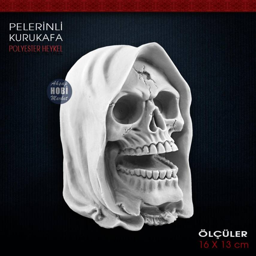 Pelerinli Kurukafa Biblo Heykeli (16x13 cm) Ham Polyester - 1