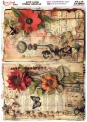 Pembe Çiçek Desenli Pirinç Dekopaj Model : PT 00178 - Tual Hobi Craft İst