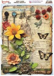 Pembe Çiçek Desenli Pirinç Dekopaj Model : PT 00179 - Tual Hobi Craft İst