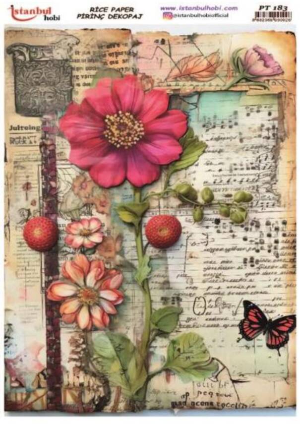 Pembe Çiçek Desenli Pirinç Dekopaj Model : PT 00183 - 1