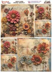 Pembe Çiçek Desenli Pirinç Dekopaj Model : PT 00246 - Tual Hobi Craft İst