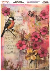 Pembe Çiçek Desenli Pirinç Dekopaj Model : PT 00251 - Tual Hobi Craft İst