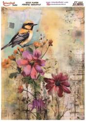 Pembe Çiçek Desenli Pirinç Dekopaj Model : PT 00252 - Tual Hobi Craft İst