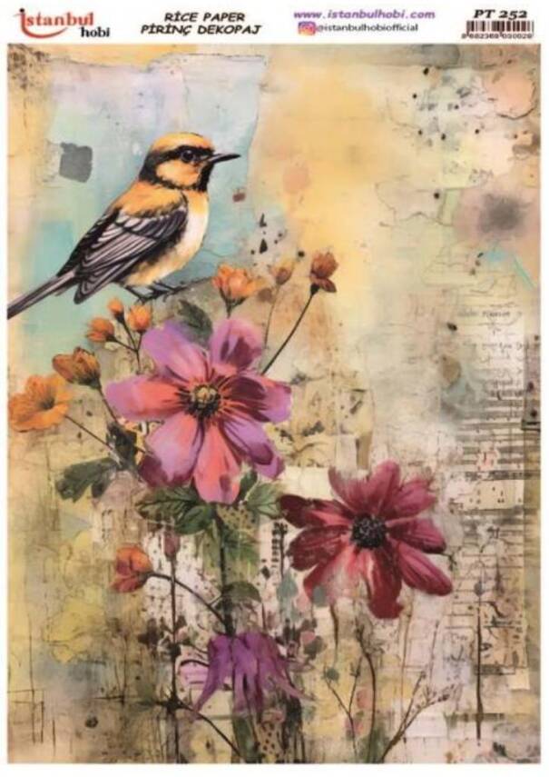 Pembe Çiçek Desenli Pirinç Dekopaj Model : PT 00252 - 1