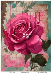 Pembe Gül Desenli Pirinç Dekopaj Model : PG001 - Line Art