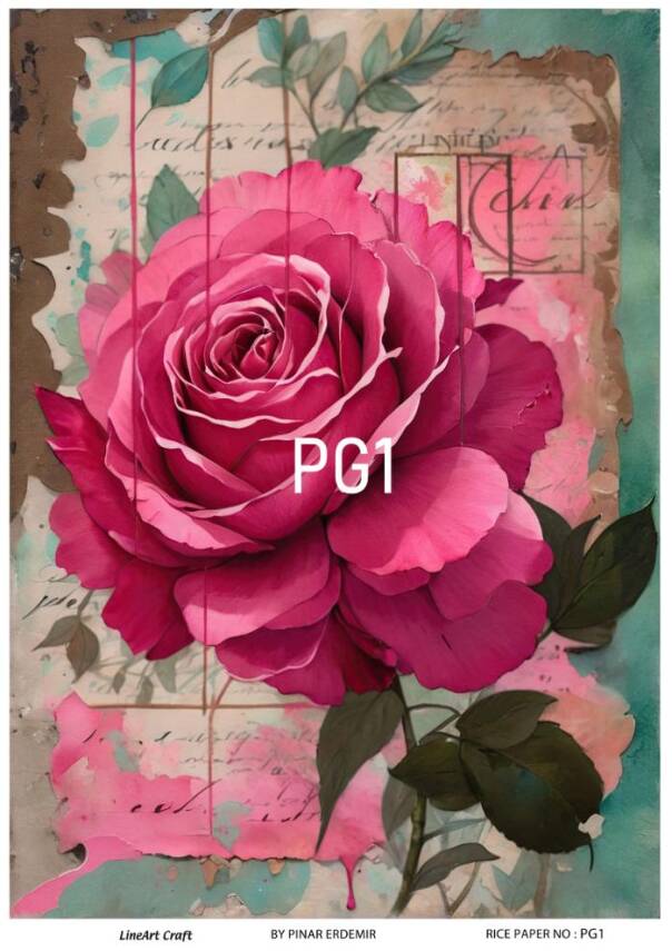 Pembe Gül Desenli Pirinç Dekopaj Model : PG001 - 1