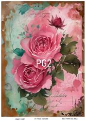 Pembe Gül Desenli Pirinç Dekopaj Model : PG002 - Line Art