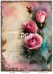 Pembe Gül Desenli Pirinç Dekopaj Model : PG003 - Line Art