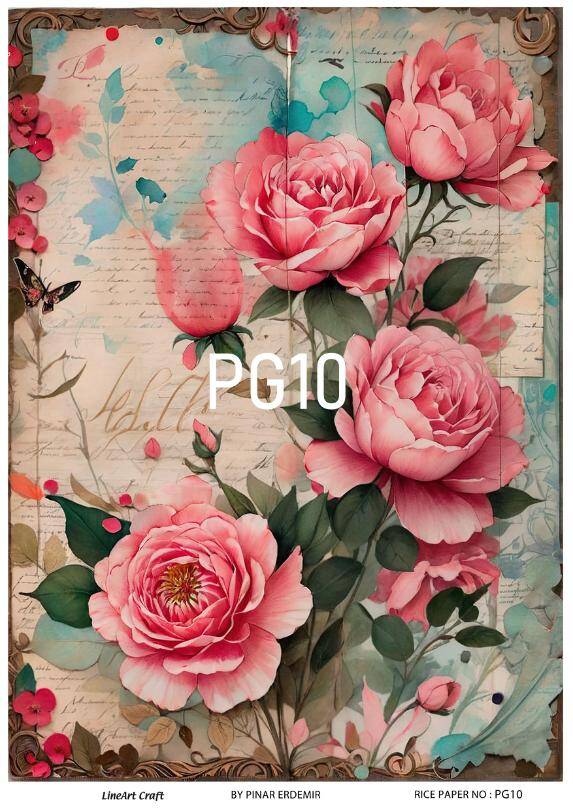 Pembe Gül Desenli Pirinç Dekopaj Model : PG010 - 1