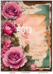 Pembe Gül Desenli Pirinç Dekopaj Model : PG013 - Line Art