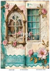 Pembe Gül Desenli Pirinç Dekopaj Model : PO001 - Line Art