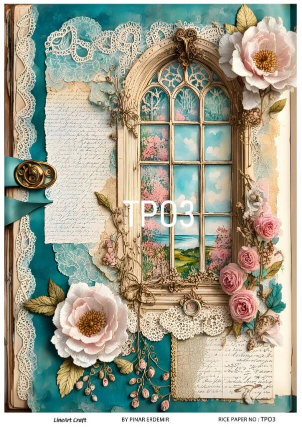 Pembe Gül Desenli Pirinç Dekopaj Model : PO003 - 1