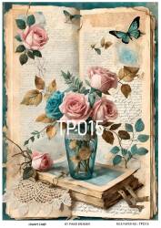 Pembe Gül Desenli Pirinç Dekopaj Model : PO015 - Line Art