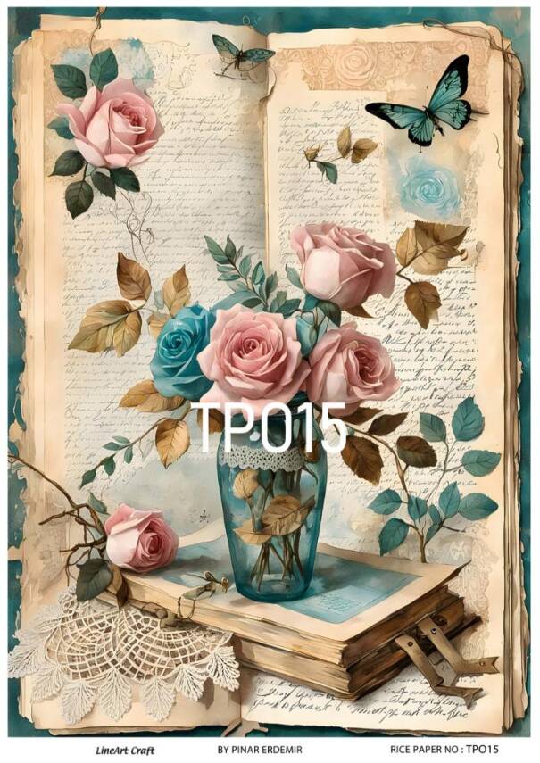 Pembe Gül Desenli Pirinç Dekopaj Model : PO015 - 1