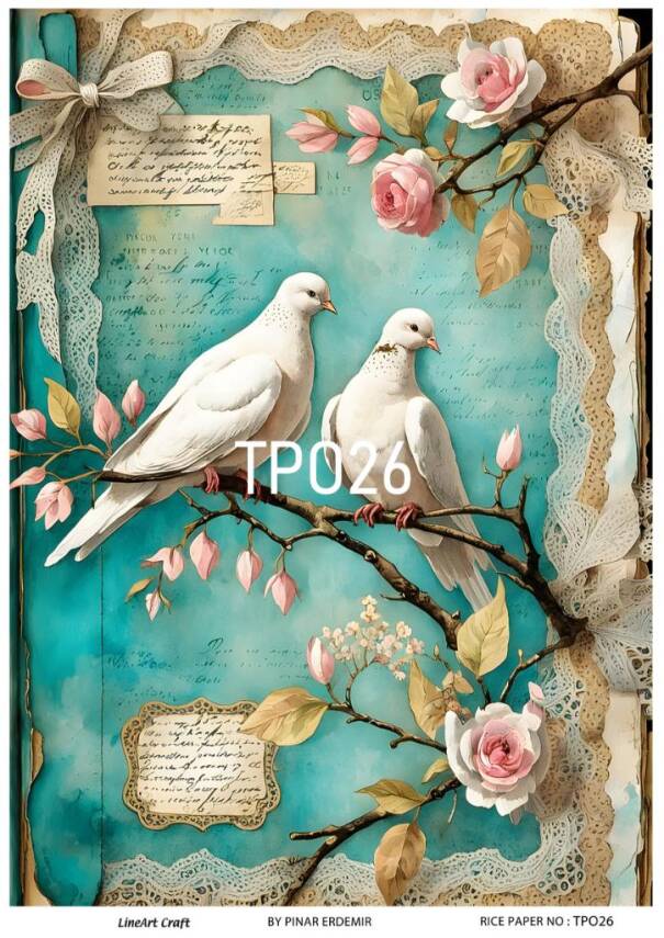 Pembe Gül Desenli Pirinç Dekopaj Model : PO026 - 1