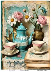 Pembe Gül Desenli Pirinç Dekopaj Model : PO027 - Line Art