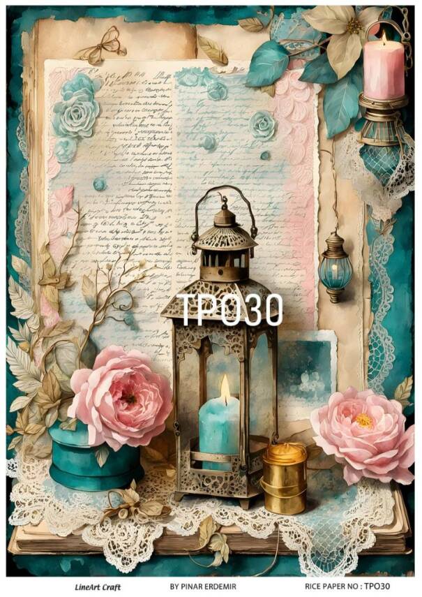 Pembe Gül Desenli Pirinç Dekopaj Model : PO030 - 1