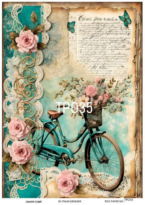 Pembe Gül Desenli Pirinç Dekopaj Model : PO035 - 1