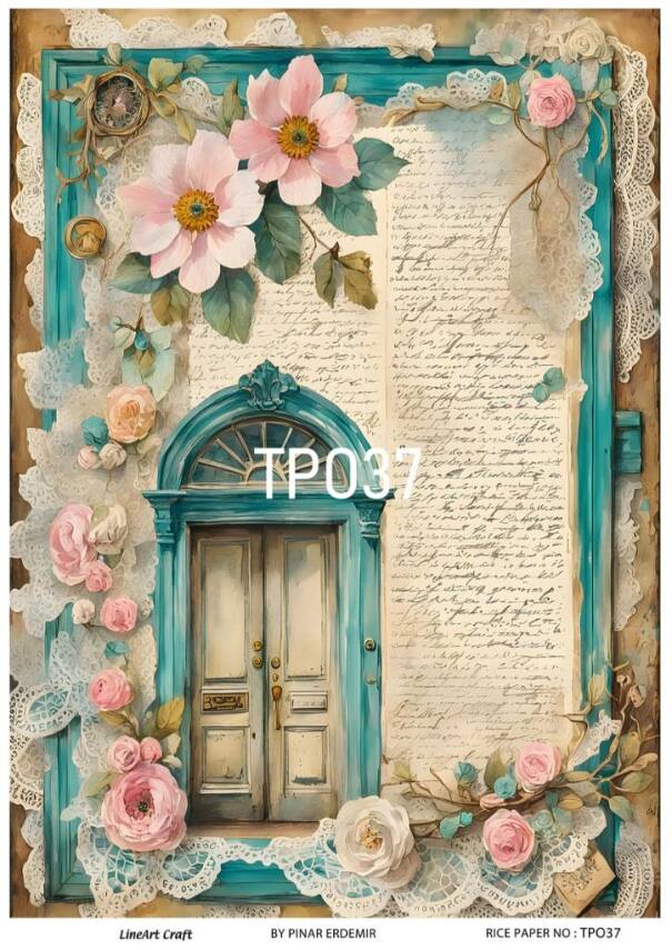 Pembe Gül Desenli Pirinç Dekopaj Model : PO037 - 1