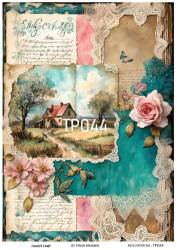 Pembe Gül Desenli Pirinç Dekopaj Model : PO044 - Line Art