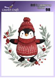 Penguen Desenli Kumaş Transfer Kağıdı LNT-K098 (20x20 cm) - Line Art