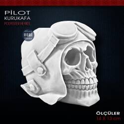 Pilot Kurukafa Biblo Heykeli (13x14 cm) Ham Polyester - Tual Hobi Sanat