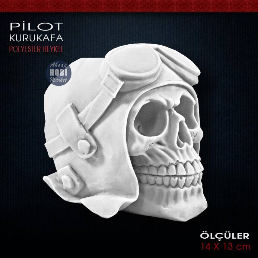 Pilot Kurukafa Biblo Heykeli (13x14 cm) Ham Polyester - 1