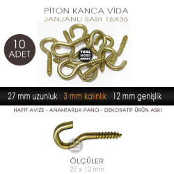 Piton Kanca Vida 16X35 Model (27x12 mm) 10 Adet - Tual Hobi Sanat
