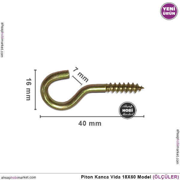 Piton Kanca Vida 18X60 Model (40x16 mm) 10 Adet - 2
