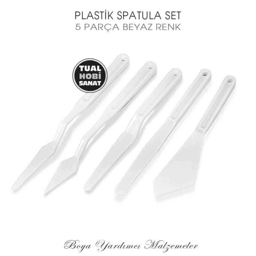Plastik Spatula Seti Beyaz 5 Parça - 1