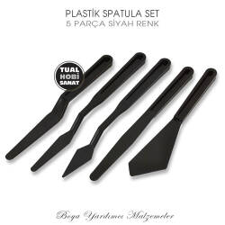 Plastik Spatula Seti Siyah 5 Parça - Tual Hobi Sanat