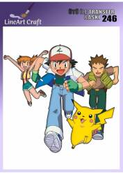 Pokemon Desenli Kumaş Transfer Kağıdı LNT-K246 (20x20 cm) - Line Art