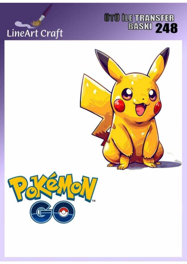 Pokemon Desenli Kumaş Transfer Kağıdı LNT-K248 (20x20 cm) - 1