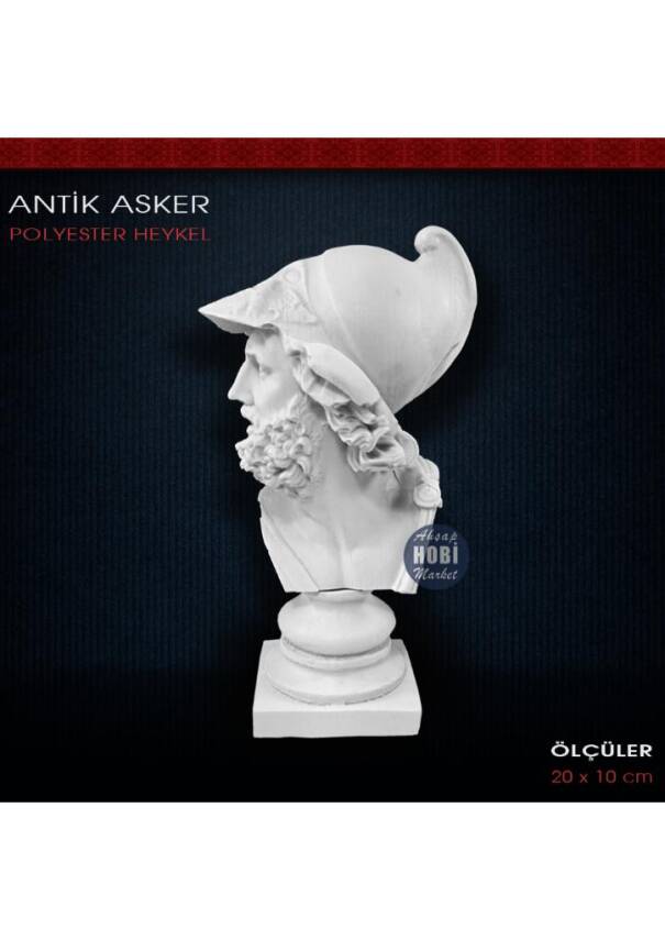 Polyester Antik Asker Heykel Biblo (20x10cm) - 2