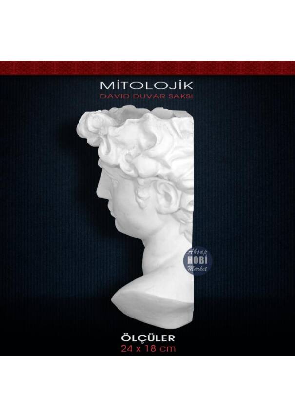 Polyester Antik David Duvar Saksı (24x18cm) - 2
